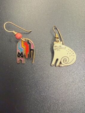 LAUREL BURCH MISMATCH CAT EARRINGS REPLACEMENT FUNKY FUN WHIMSICAL